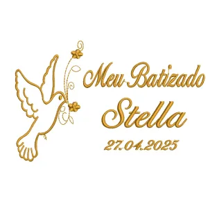 Matriz de Bordado Batizado Pombinha