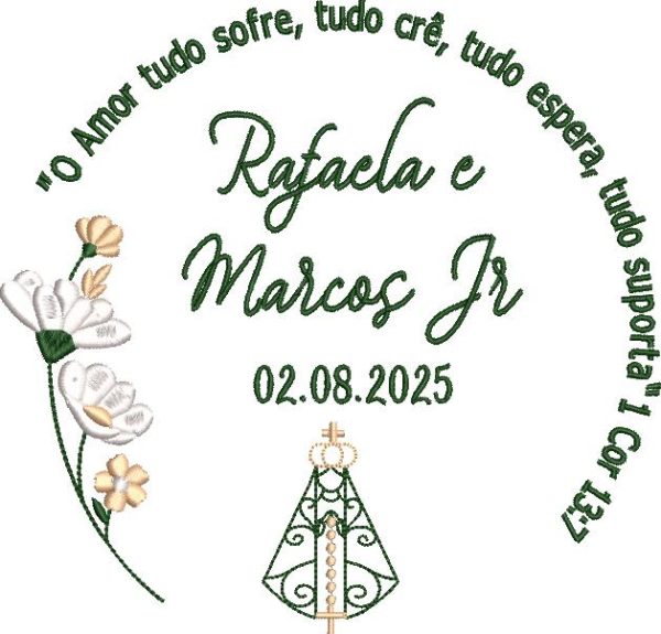 Porta Alianças Nossa Sra com Flores