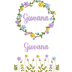 Matriz de Bordado Moldura Floral + Jardim