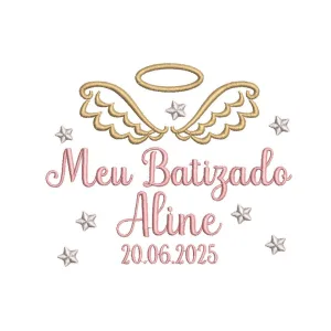 Matriz de Bordado BATIZADO ASAS E ESTRELAS