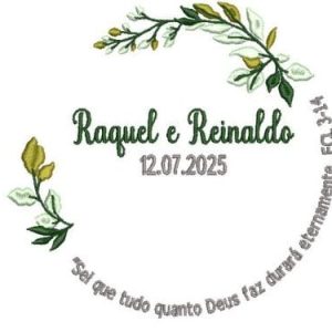 Matriz de Bordado- Moldura para Porta Alianças Ramos e Versículo