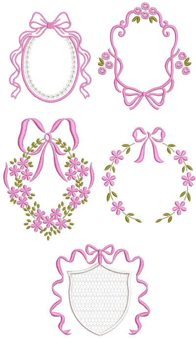 Coleção Moldura com Laços- 5 MATRIZES