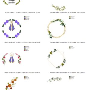 PACOTE MATRIZES PARA PORTA ALIANÇAS PARA BASTIDOR 13X18 ( 50 MATRIZES E 57 FONTES)