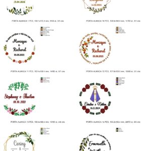 PACOTE MATRIZES PARA PORTA ALIANÇAS PARA BASTIDOR 16X26 ( 50 MATRIZES E 57 FONTES)