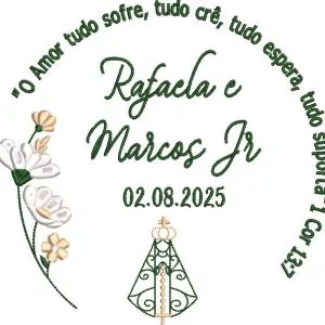 Porta Alianças Nossa Sra com Flores