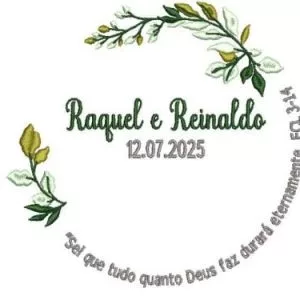 Matriz de Bordado- Moldura para Porta Alianças Ramos e Versículo