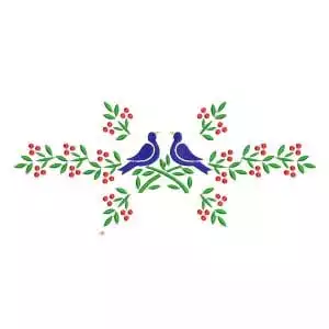 Matriz de Bordado Casal de Pássaros