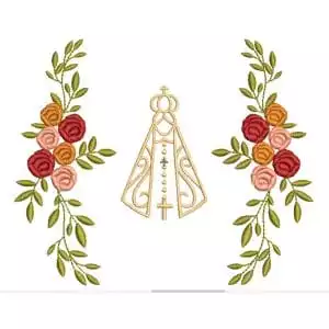 Matriz de Bordado Nossa Senhora com Rosas
