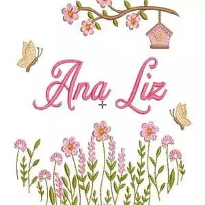 Matriz de Bordado- Moldura para Porta Maternidade Jardim